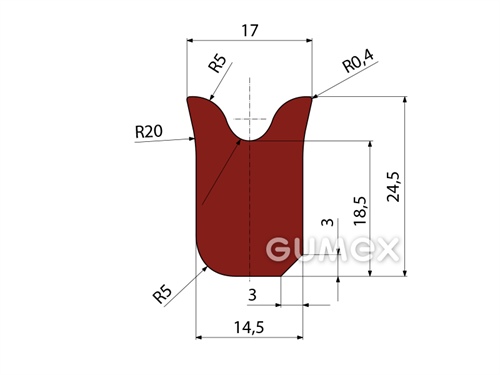 Kompaktes Silikonprofil, V-Form - 0503