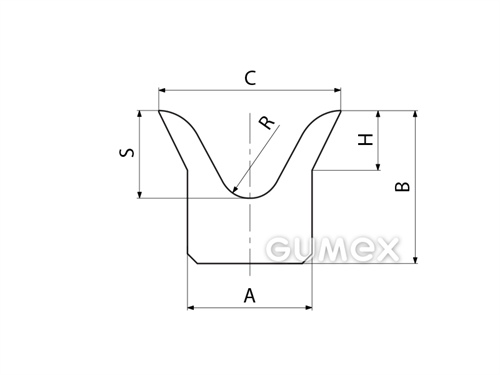 Kompaktes Silikonprofil, V-Form - 0503